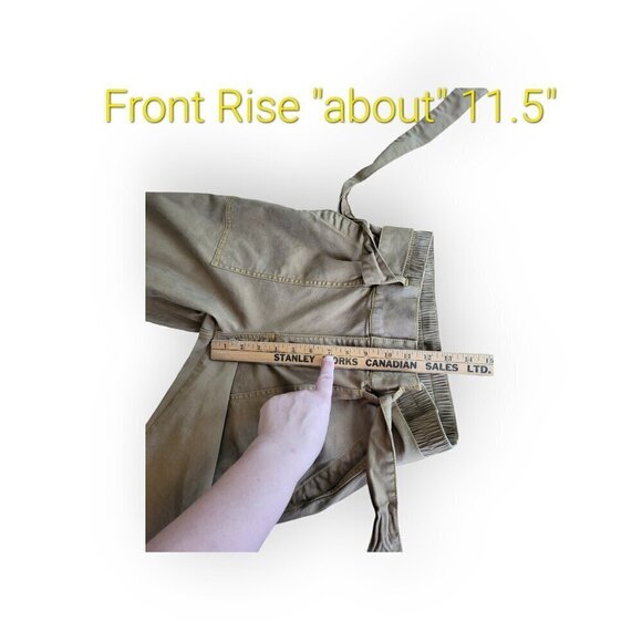 CAbi Discovery Cropped Stretch Belted Trousers Khaki Size 4 Utility Work Chic - Picture 8 of 15